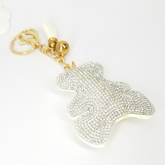 NEW Crystal Bear Purse Bag Charm Keychain NWT - Picture 2 of 4